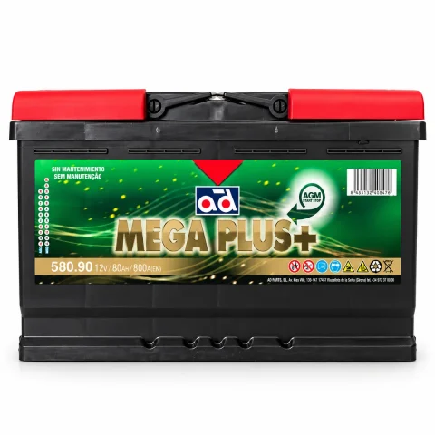 Bateria AD AGM 80 Ah – polo direito